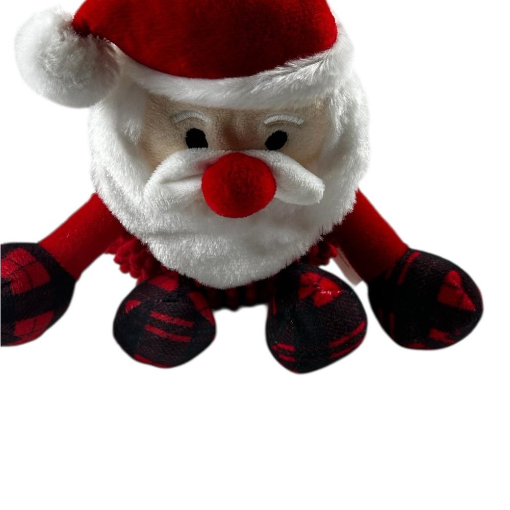 Santa Dog Toy Textured Pet Toy Squeaker